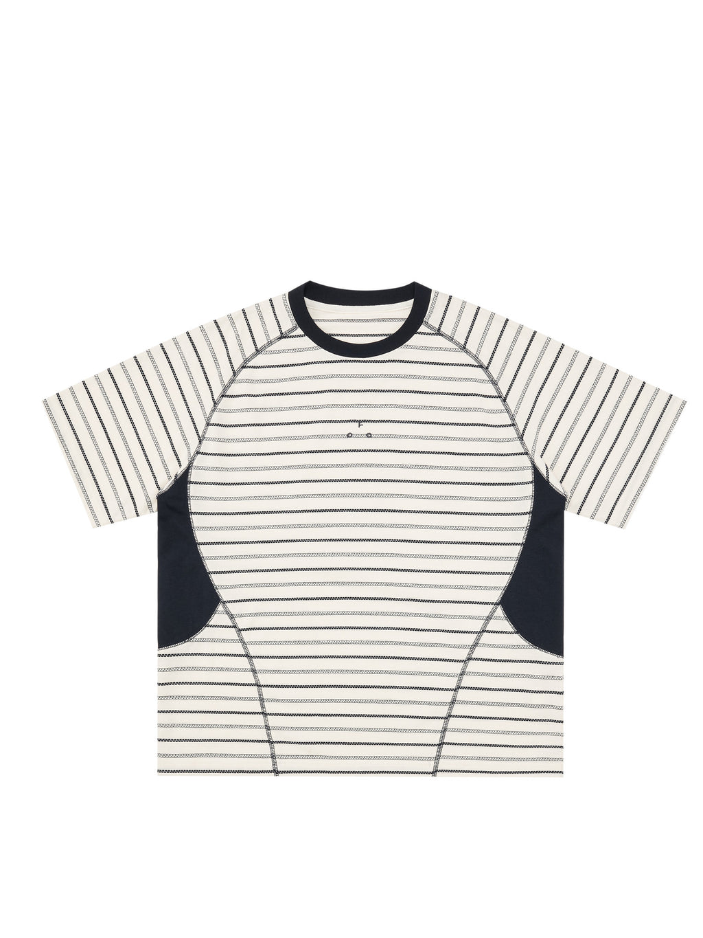 FPA Sports Texture Striped Color-Block T-Shirt Summer American Retro Crew Neck Couple Style Streetwear Short Sleeve