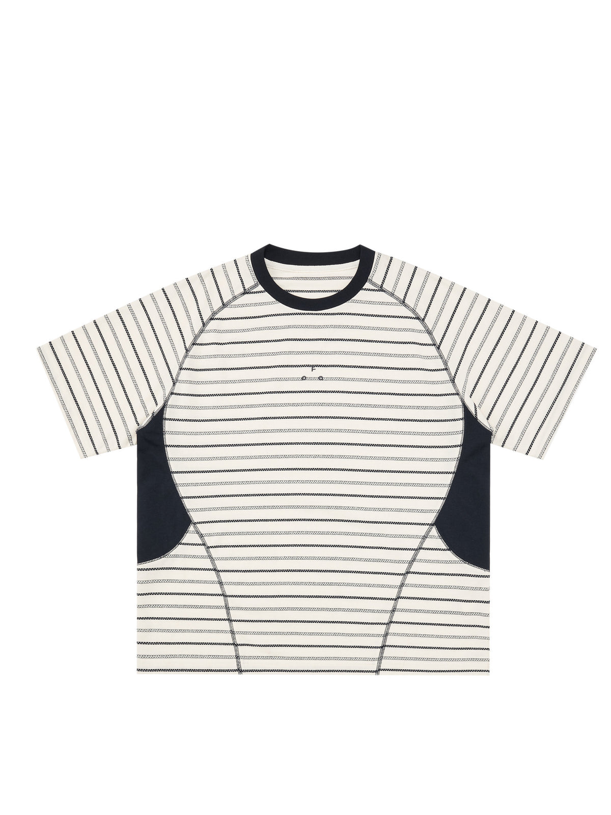 FPA Sports Texture Striped Color-Block T-Shirt Summer American Retro Crew Neck Couple Style Streetwear Short Sleeve