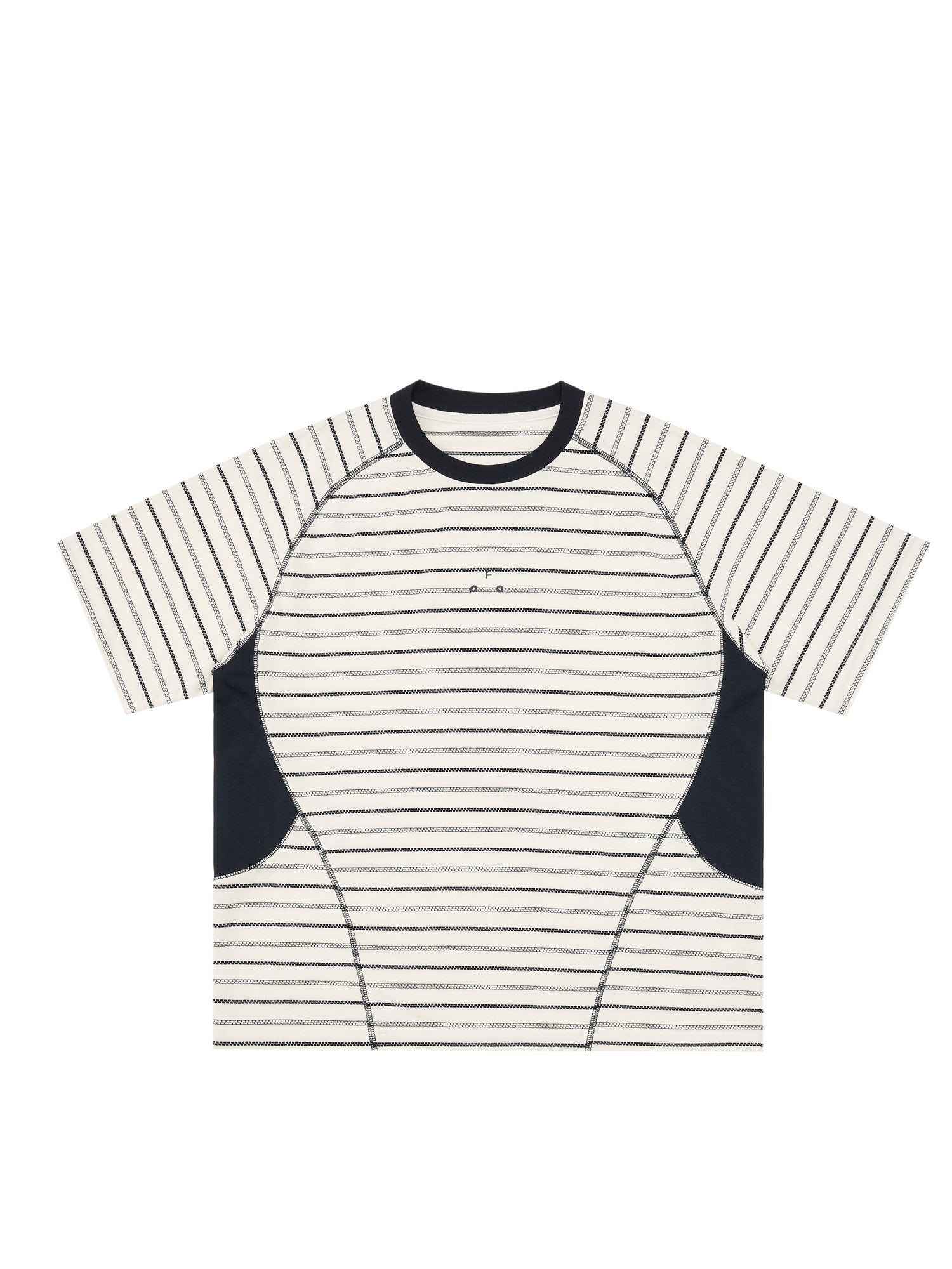 FPA Sports Texture Striped Color-Block T-Shirt Summer American Retro Crew Neck Couple Style Streetwear Short Sleeve