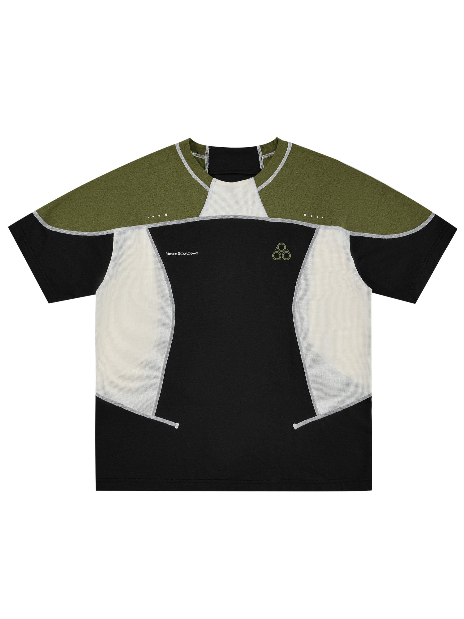 FPA Quick-Dry Color-Block Breathable Short-Sleeve T-Shirt, Summer Perforated Seam Detail, Round Neck, Couple Style, Casual Sports Tee