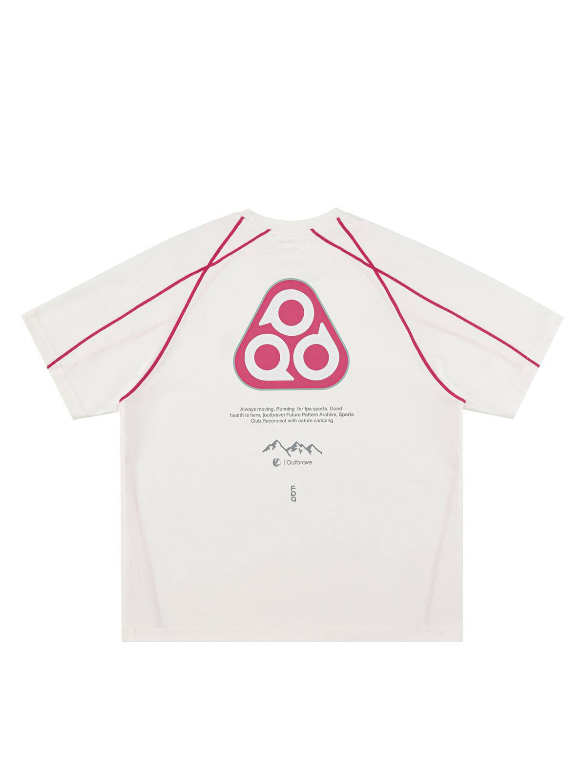 FPA Triangle Logo Contrast Color Short Sleeve T-Shirt - Summer Quick-Dry Crew Neck Unisex Outdoor Sports Tee