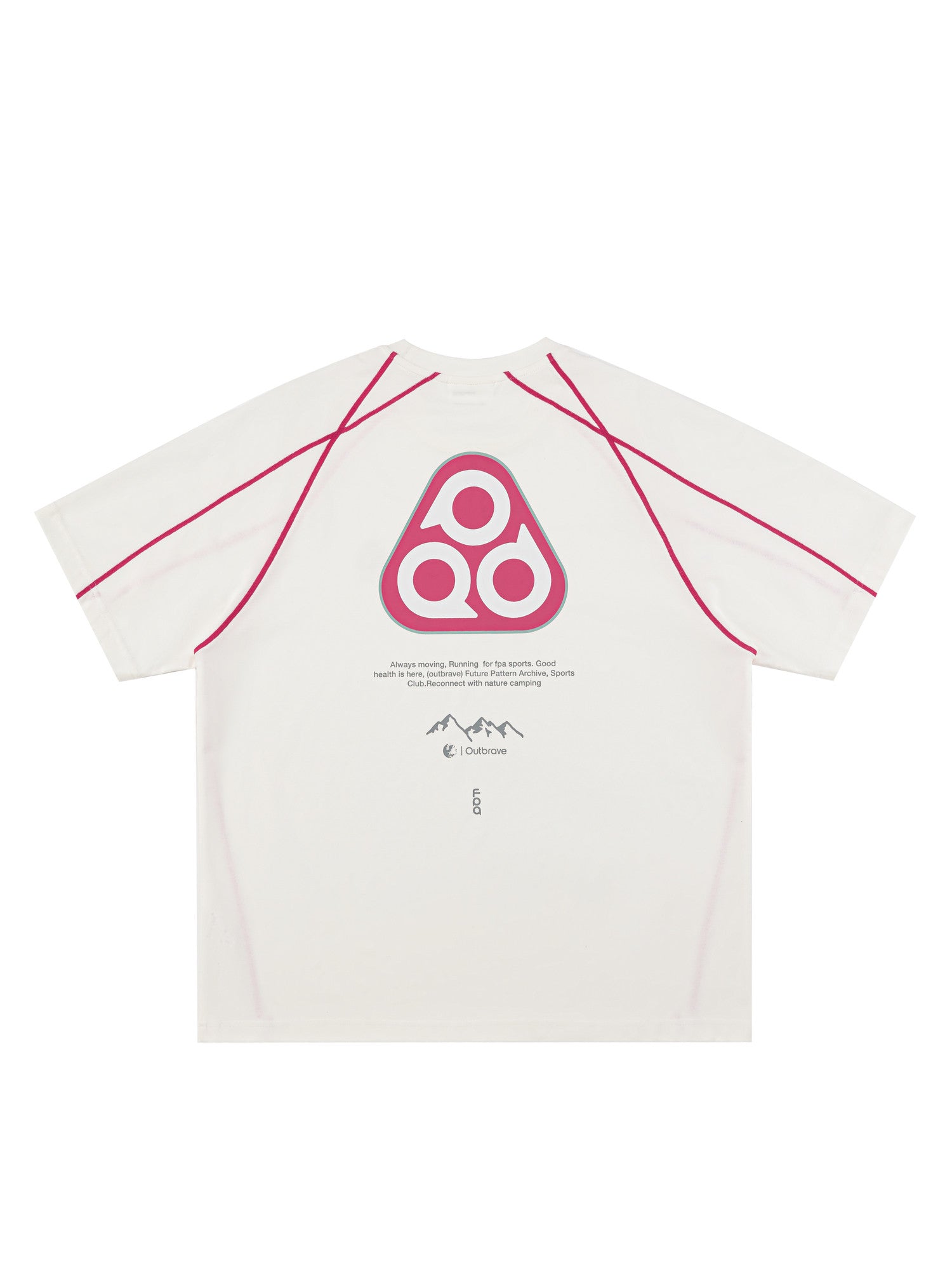 FPA Triangle Logo Contrast Color Short Sleeve T-Shirt - Summer Quick-Dry Crew Neck Unisex Outdoor Sports Tee