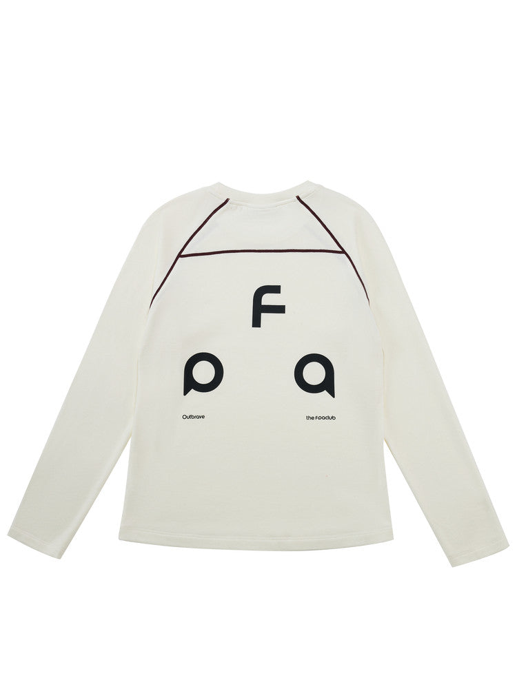 FPA Hasso Structure Logo Long Sleeve T-Shirt - Chinese Streetwear Trendy Fall Round Neck Slim Fit Casual Outdoor Sports Tee for Women