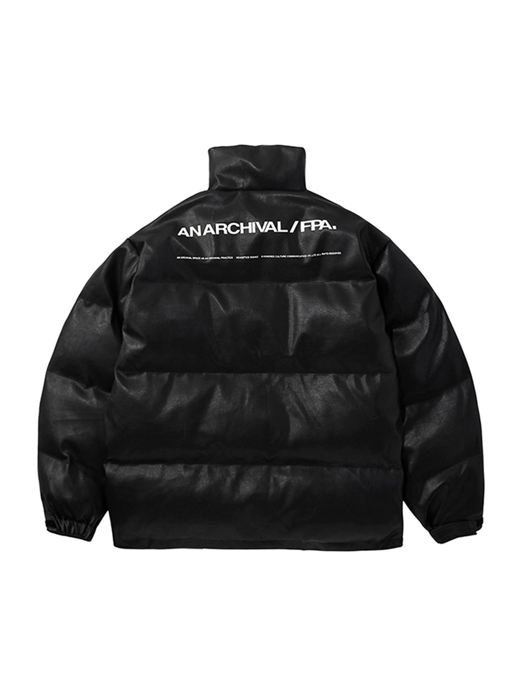 FPA Winter Thickened PU Leather Cotton Jacket, Chinese Street Style Loose Fit Stand Collar Black Bread Down Cotton Coat for Men