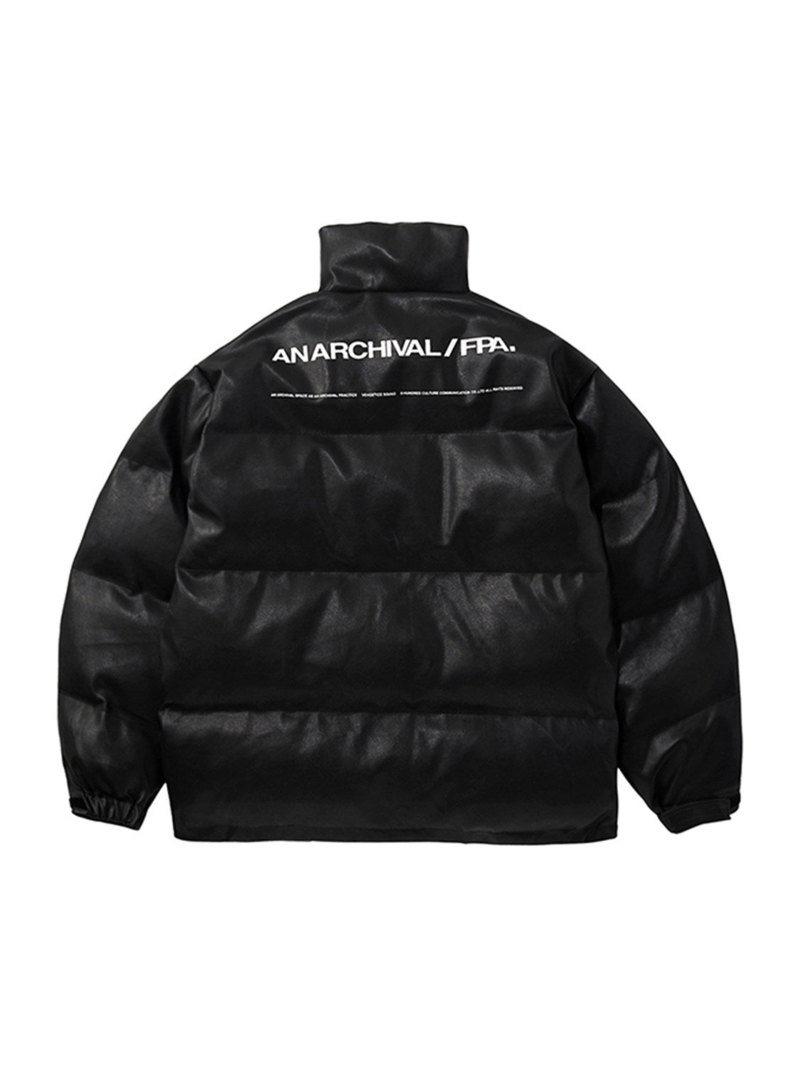FPA Winter Thickened PU Leather Cotton Jacket, Chinese Street Style Loose Fit Stand Collar Black Bread Down Cotton Coat for Men