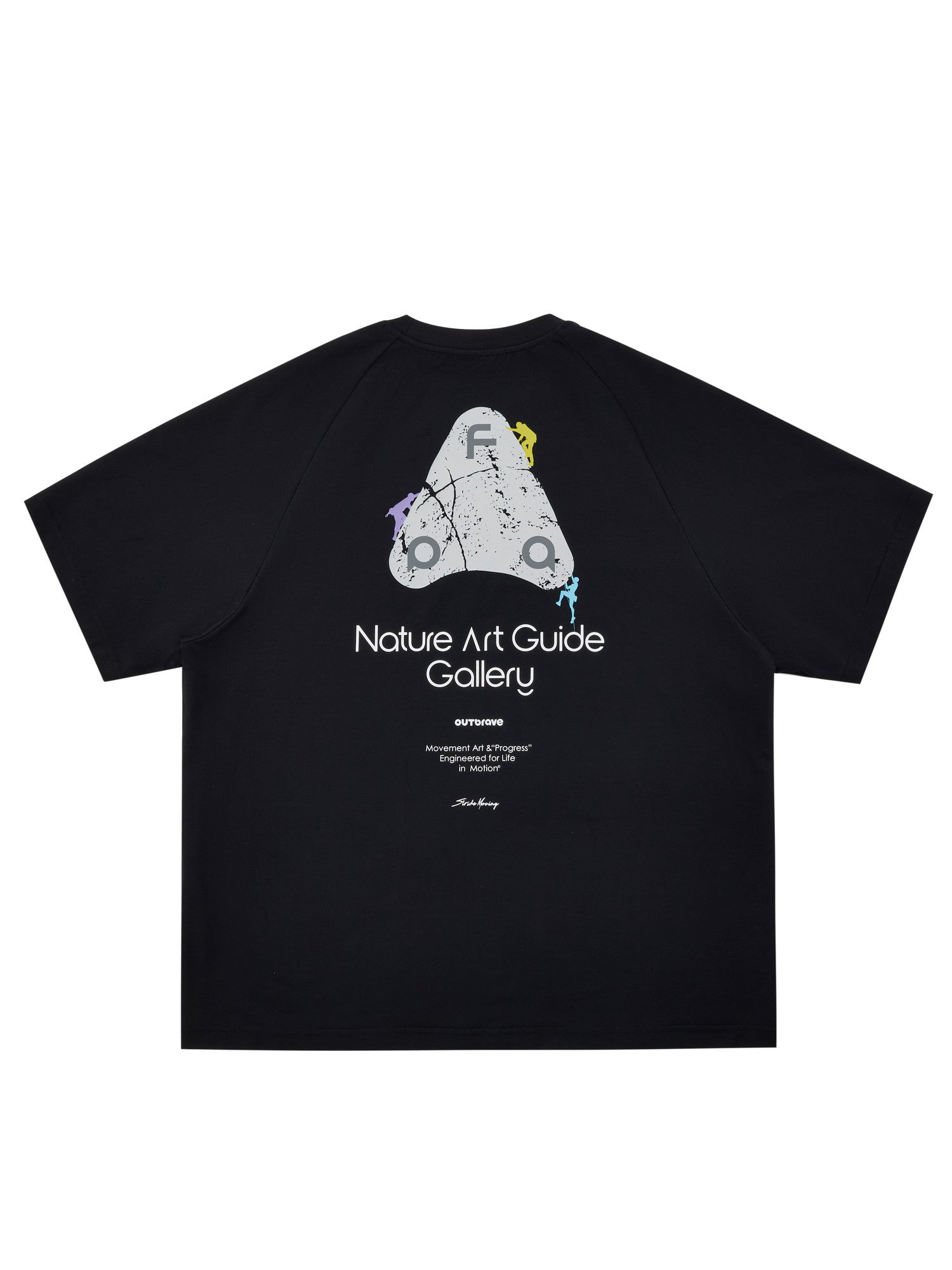 FPA Climbing Short Sleeve T-Shirt with Rock Pattern, COOLMAX Sports Tee, Summer Crew Neck, Cool and Breathable, Unisex