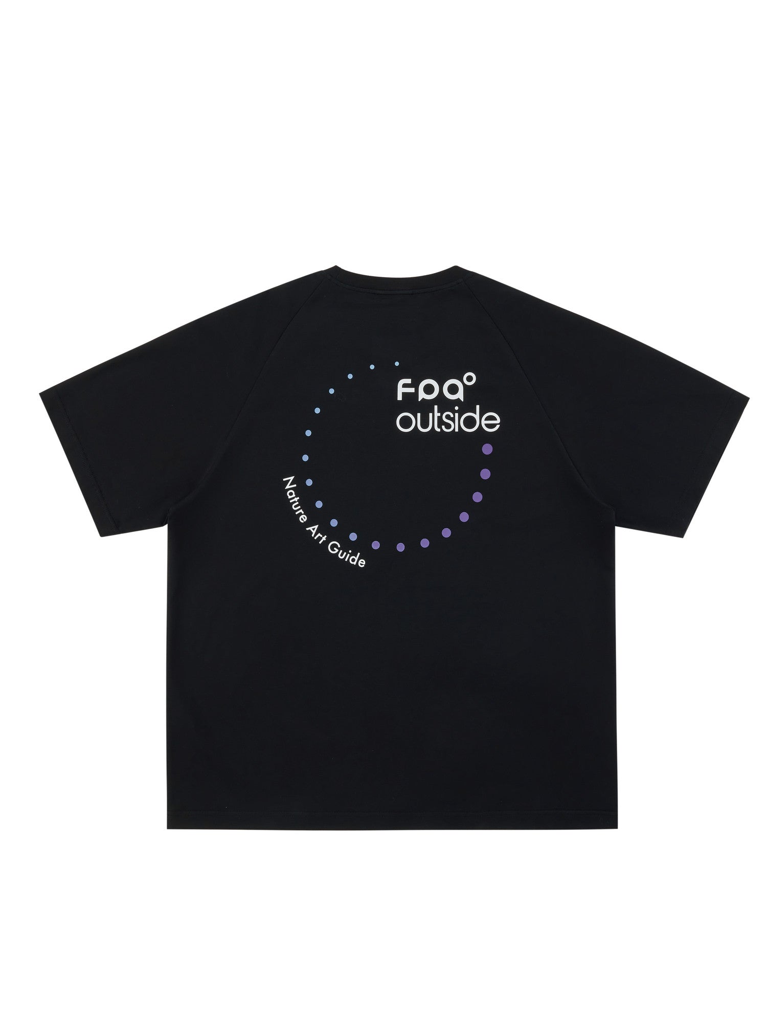 FPA Polka Dot COOLMAX Graphic Slogan Short Sleeve T-Shirt for Outdoor Sports, Round Neck, Unisex, Black and White