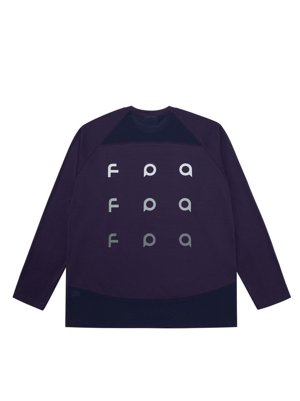 FPA Gradient Logo Textured Panel Long Sleeve T-Shirt for Couples – Contrast Color Print Outdoor Sports Quick-Dry