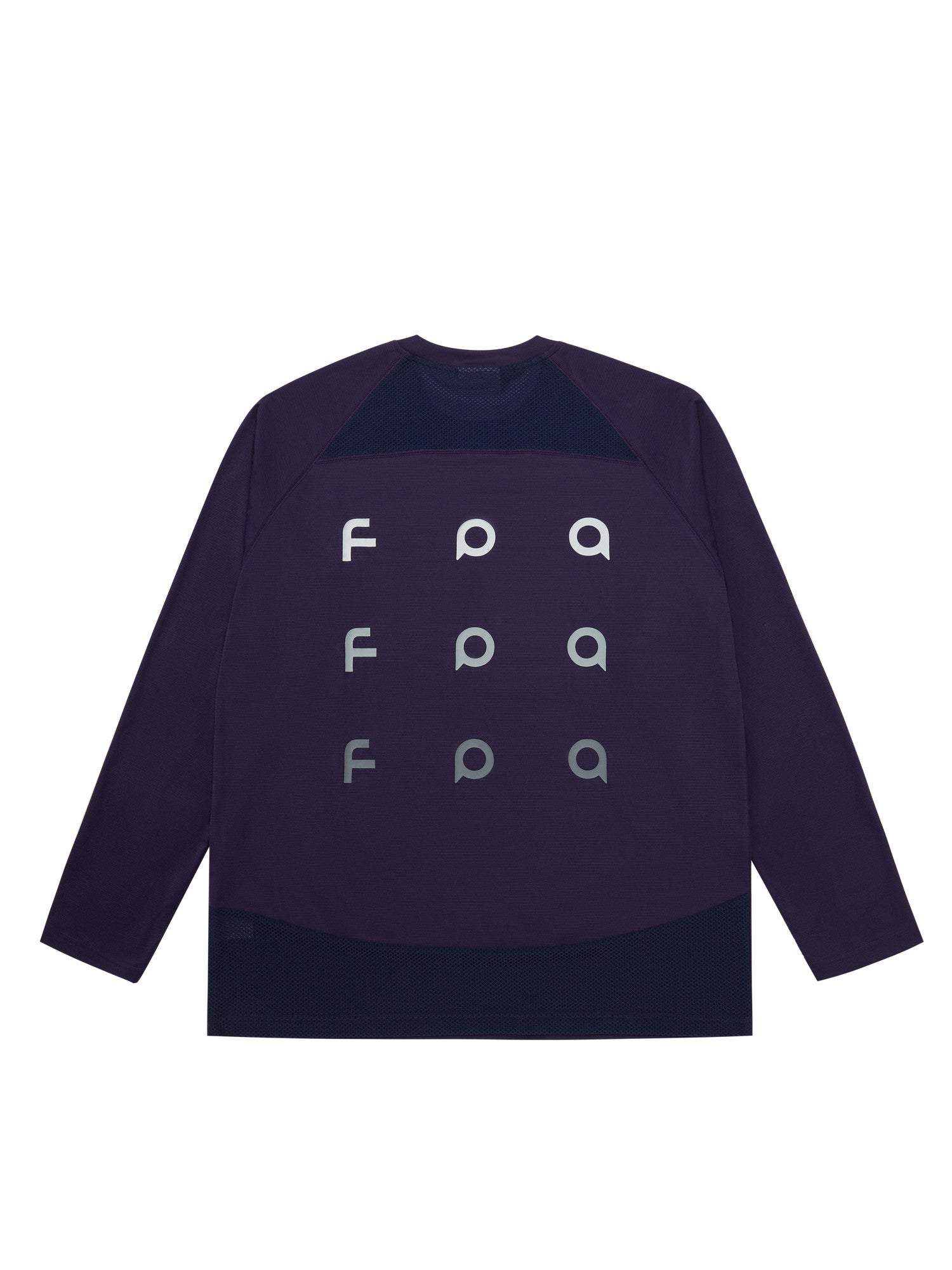 FPA Gradient Logo Textured Panel Long Sleeve T-Shirt for Couples – Contrast Color Print Outdoor Sports Quick-Dry