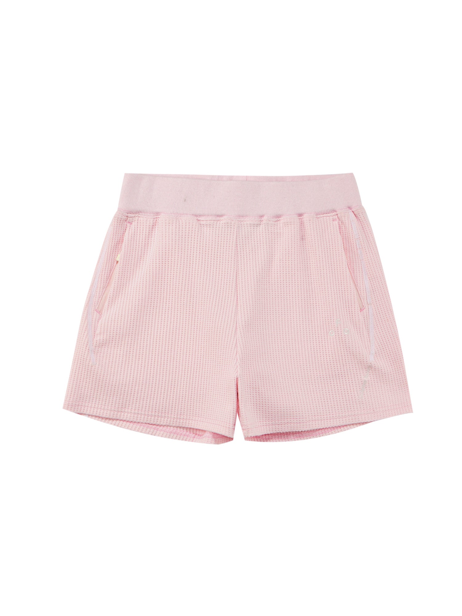 FPA Sport Flower Shadow Knit Texture Shorts for Women - Summer Contrast Zipper Casual 3/4 Shorts