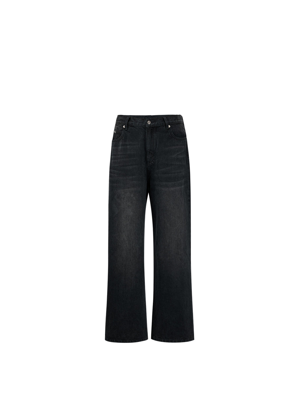 FPA Loose Wide-Leg Jeans (Washed Black) 2024 New Chinese Streetwear Trendy Long Pants for Men