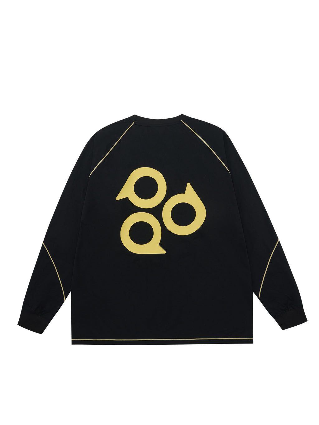 FPA Hasu Line Circle Contrast Long-Sleeve T-Shirt - Chinese Streetwear Trend, Loose Fit, Round Neck, Heavyweight Autumn Top