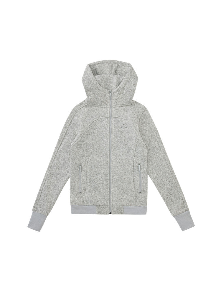 FPA Slim Fit Outdoor Thermal Fleece Zip-Up Jacket – Chinese Street Style Casual Hooded Short Coat for Women