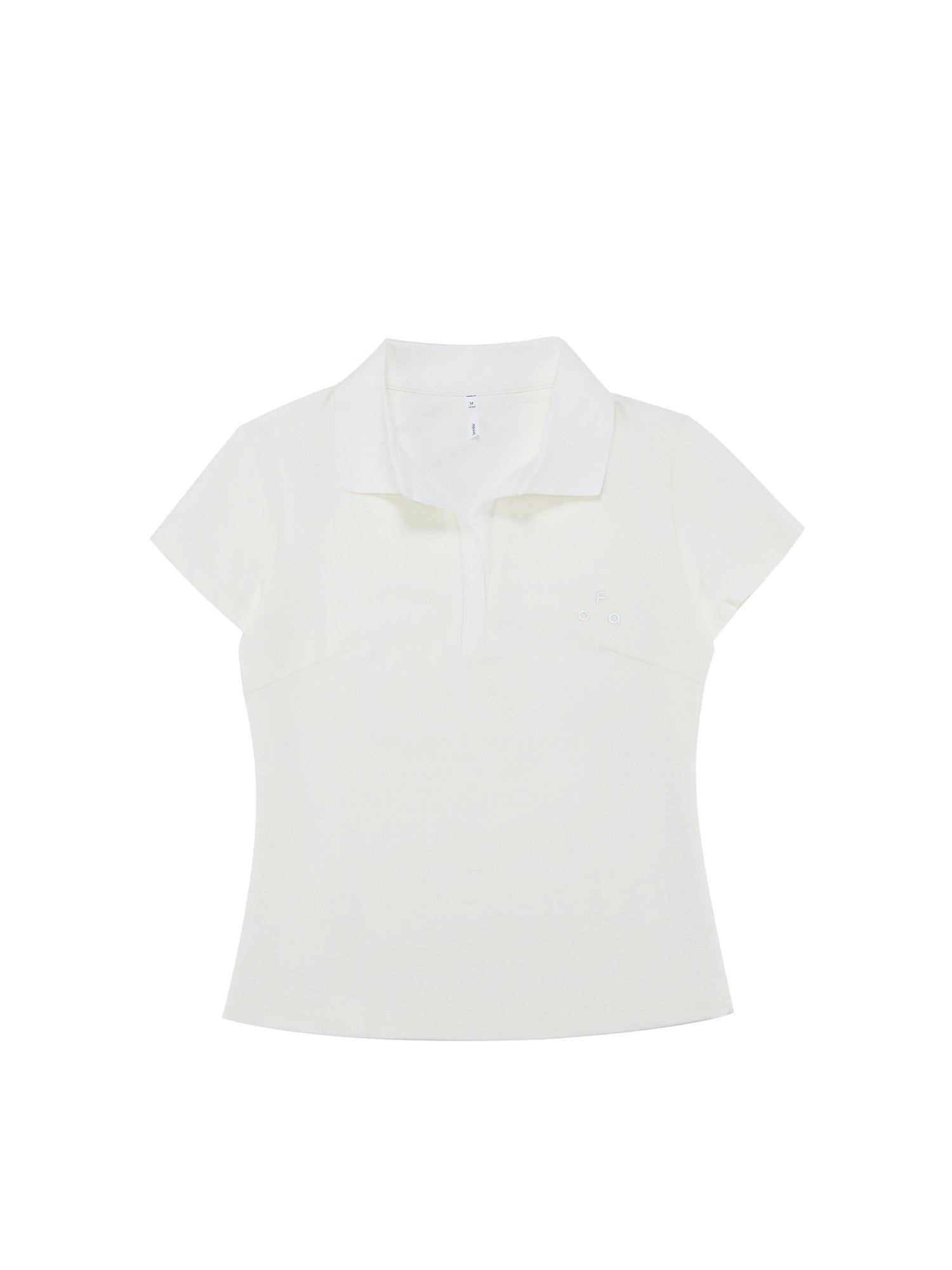 FPA Color-Block Triangle Logo Basic Polo Shirt Summer Slim Fit Short V-Neck Black White Short Sleeve T-Shirt for Women